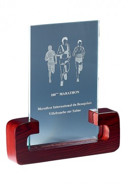 Trophée Verre & Bois Personnalisé 163-31-CLI