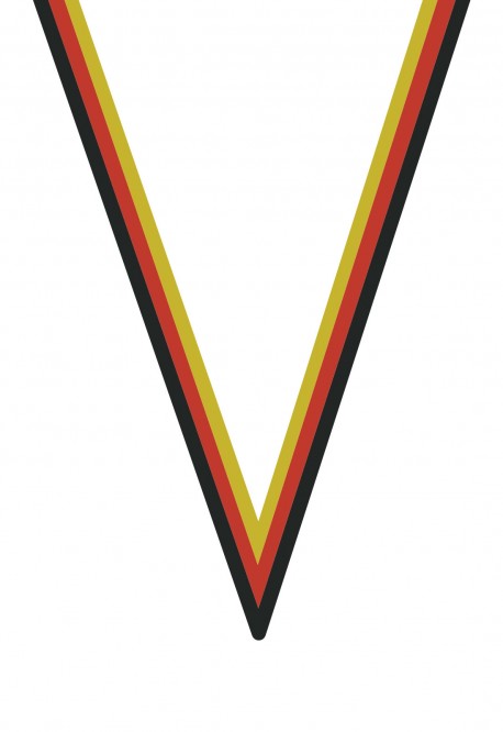 Ruban Médaille  Noir/Rouge/Jaune  : 6061