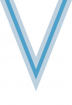 Ruban Médaille  Blanc/Bleu ciel/Blanc : 6053